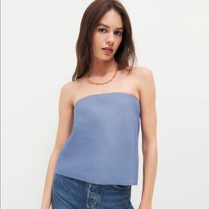 Reformation Spritz Linen Strapless Top NWT